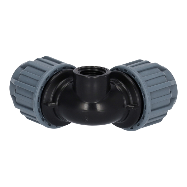 Produktbild auf weißem Hintergrund. PP Winkel klemm x klemm mit seitlichem IG. Rückseite.